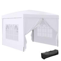 PAVILLON mit 4 Seitenwänden, Oxfordstoff, Stahl, Weiß - Weiß, Metall (295/258/295cm) - Outsunny