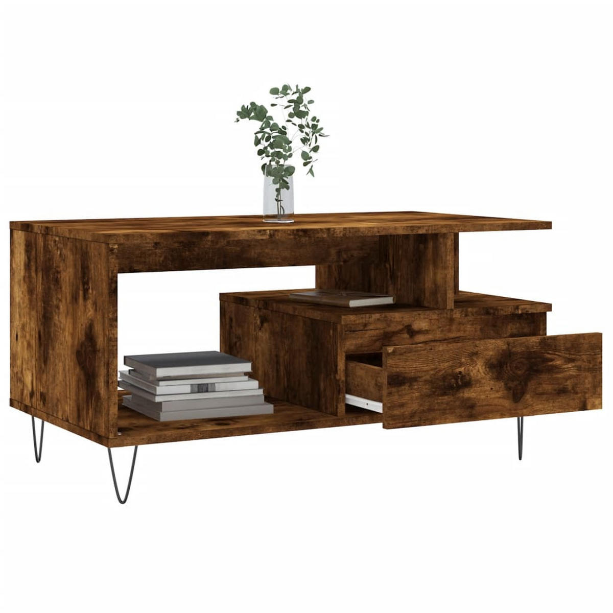 COUCHTISCH Räuchereiche 90x49x45 cm Holzwerkstoff - Mooreichefarben, Holzwerkstoff (49/90/45cm) - furnicato
