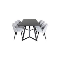 TISCHGRUPPE Grau - Grau, Holzwerkstoff (90/75/180cm) - ebuy24