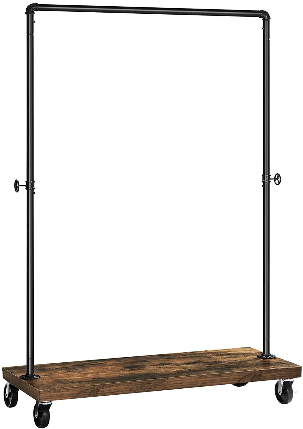 GARDEROBENSTÄNDER Rustikal Braun 103,5x40 cm HSR65BX Mit Rollen - Schwarz, Metall (103.5/162/40cm) - Edanti