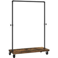 GARDEROBENSTÄNDER Rustikal Braun 103,5x40 cm HSR65BX Mit Rollen - Schwarz, Metall (103.5/162/40cm) - Edanti