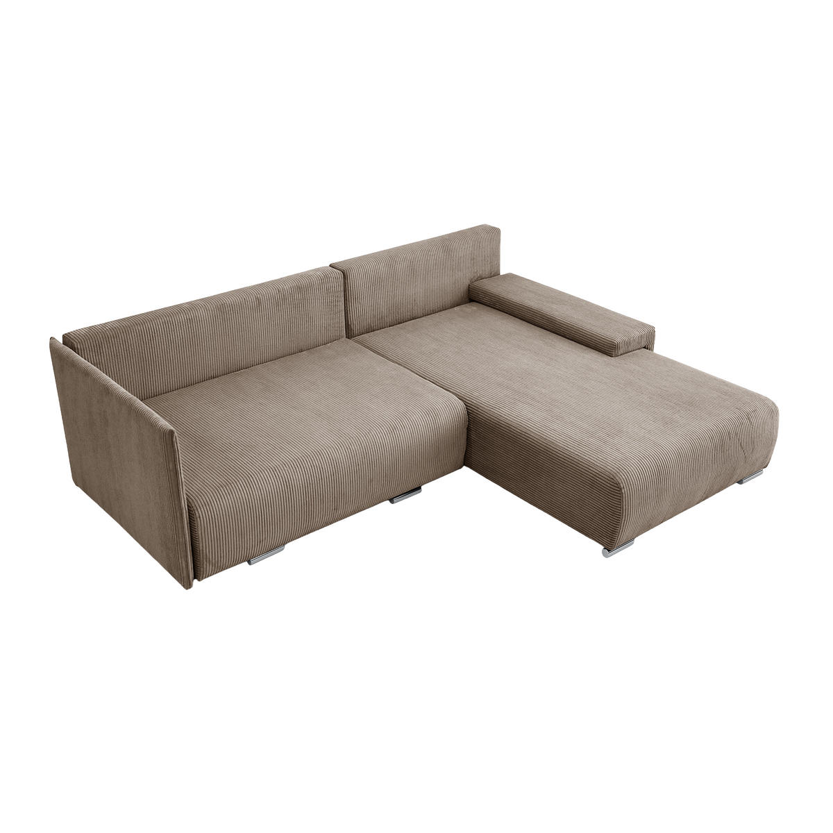 ECKSOFA TRAWANGA L mit Schlaffunktion, Beige - Beige, Textil (246/188cm) - Fedve