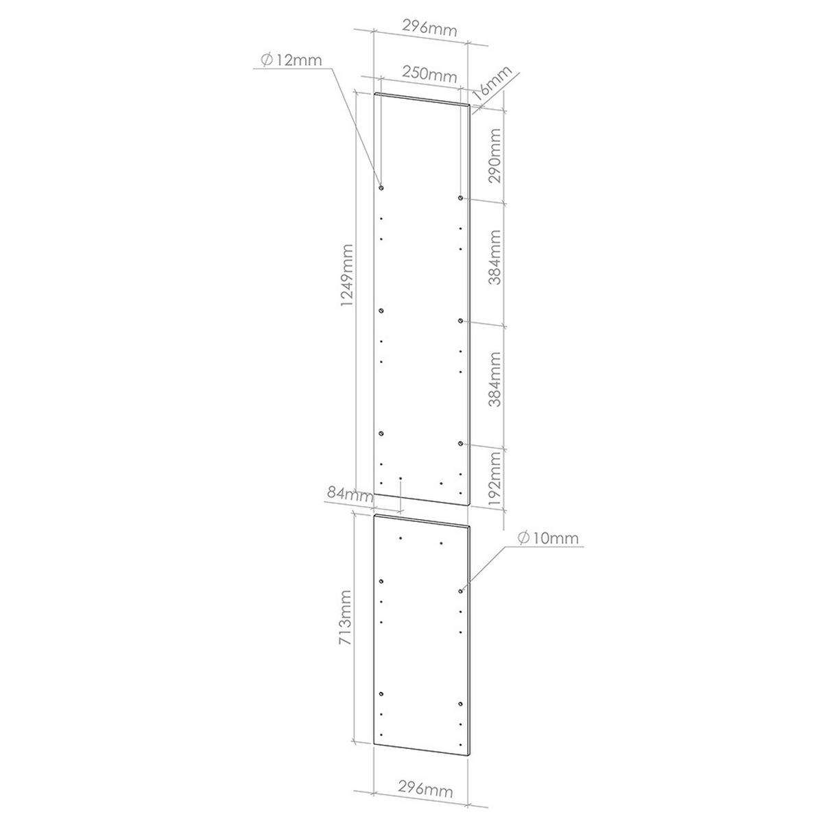 KUCHYŇSKÁ DVÍŘKA R-Line Bílá - bílá, kompozitní dřevo (29.6/196/1.6cm) - Vicco