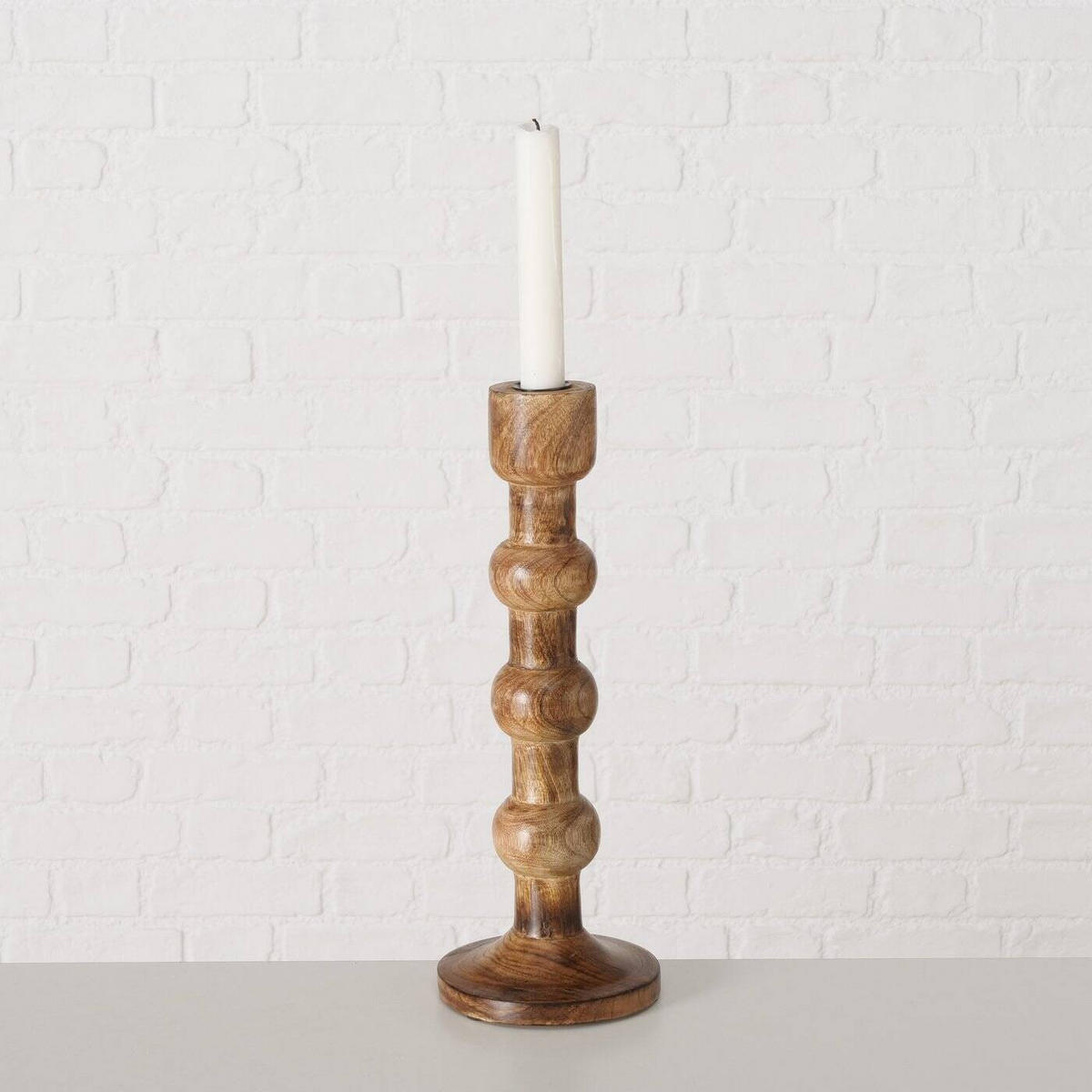 KERZENHALTER Bubbles 2er-Set - Dunkelbraun, Holz (12/34/12cm) - Boltze Home