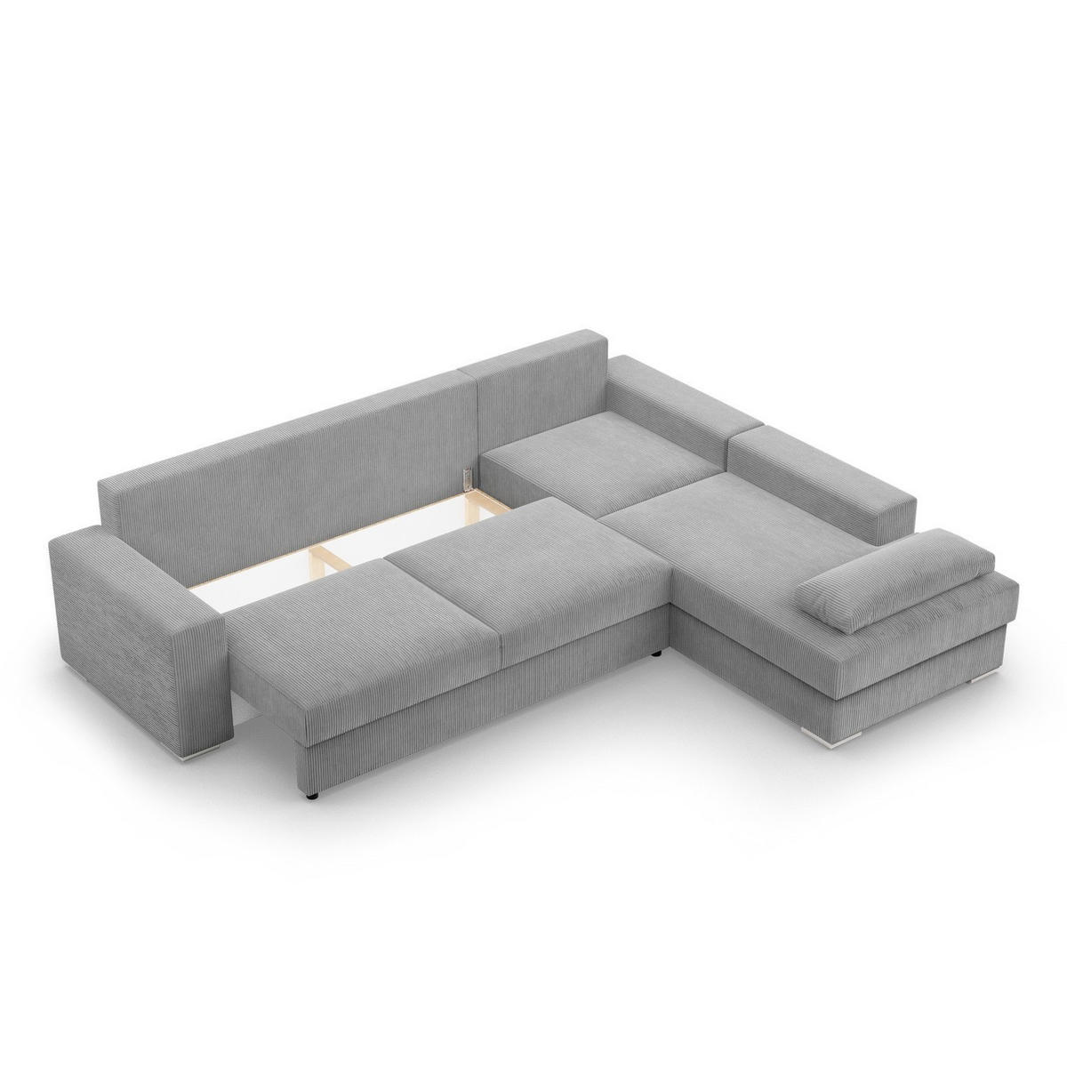 ECKSOFA MIT SCHLAFFUNKTION VELANO Grau - Grau, Textil (231/287cm) - Mebligo