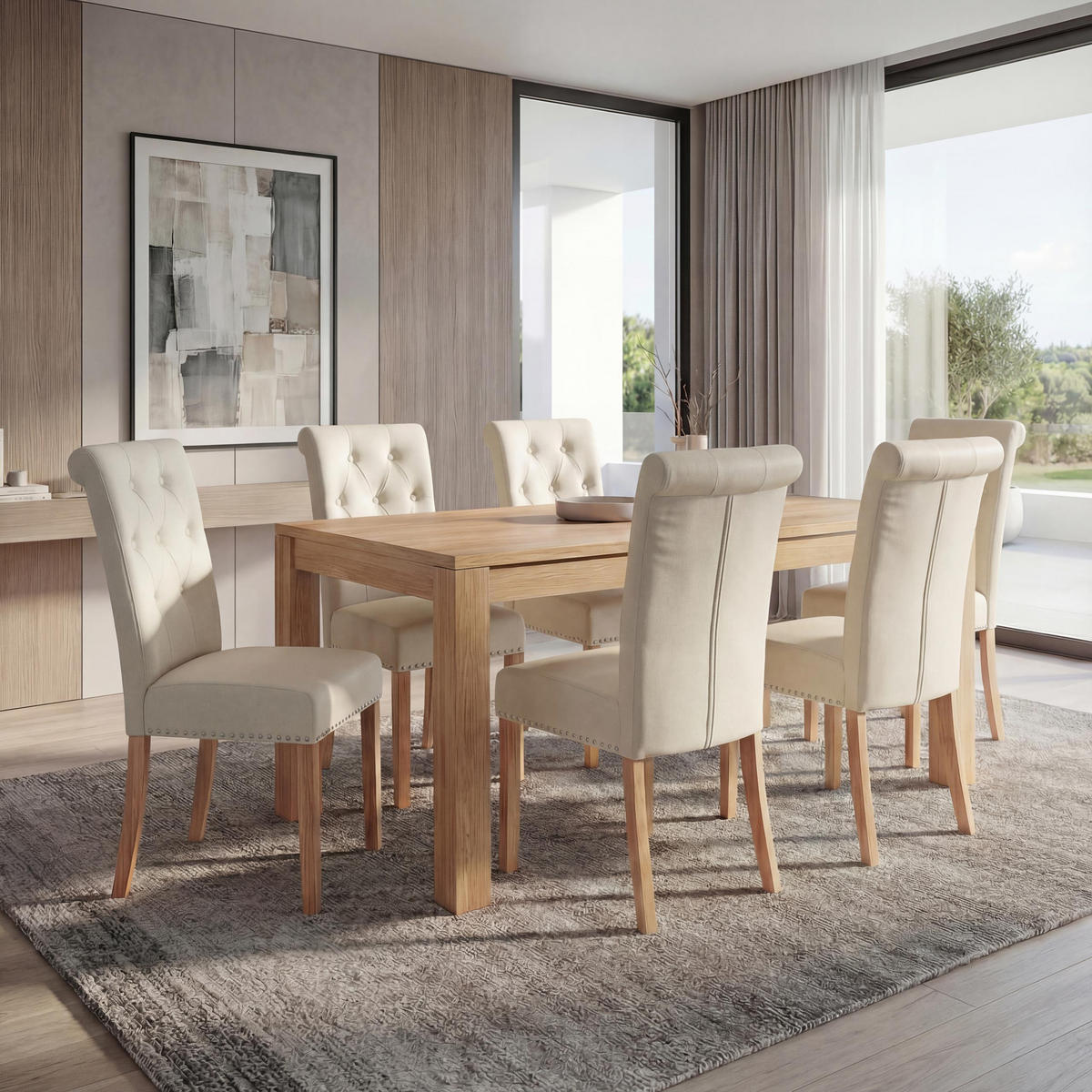 ESSZIMMERSTUHL FIELD Beige, Braun 6er-Set - Beige/Braun, Textil (47/98/62cm) - MCW