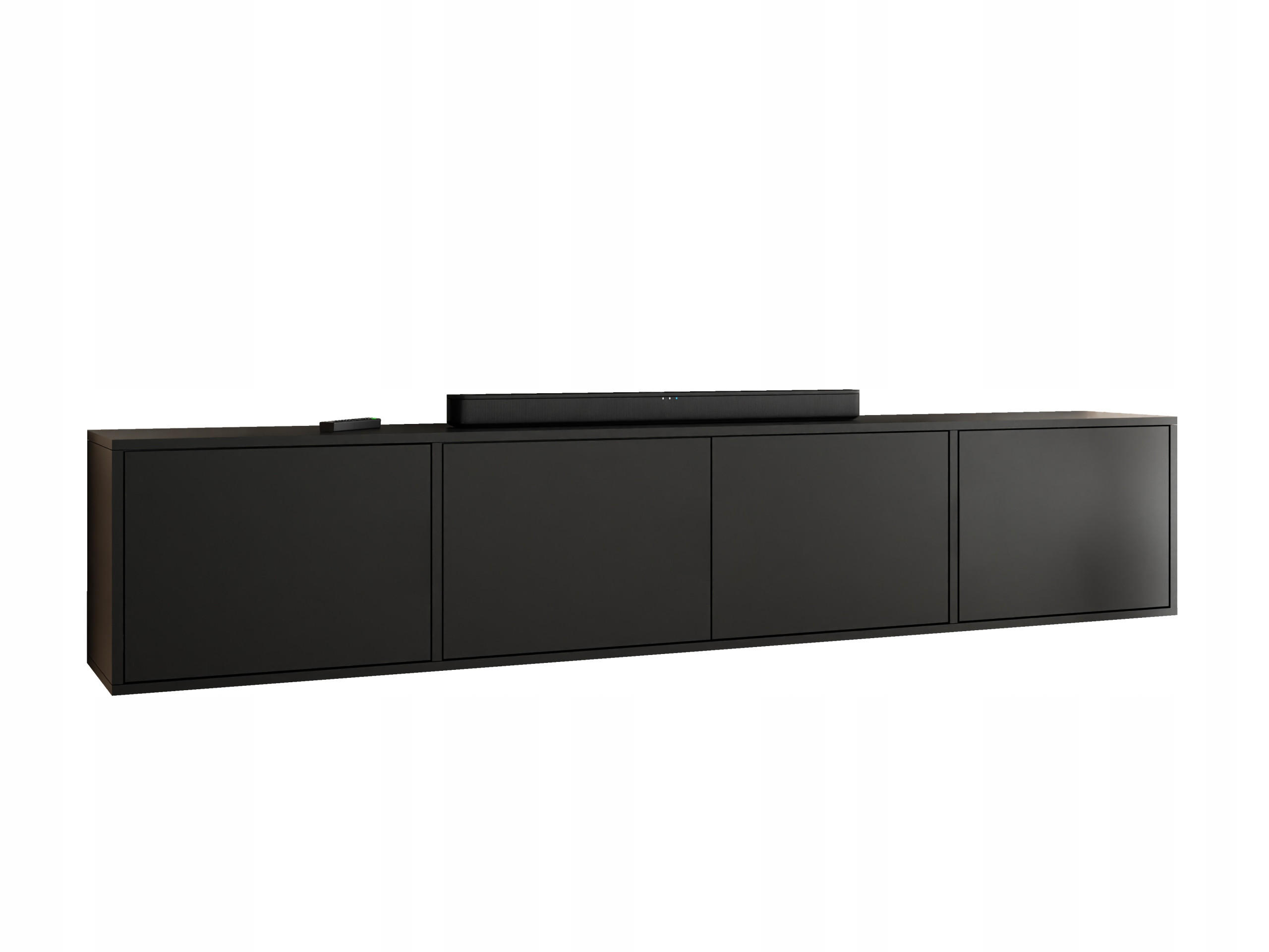 TV-LOWBOARD EDI 4 Schwarz – 4-türig - Schwarz, Holzwerkstoff (206.4/42/38.9cm)