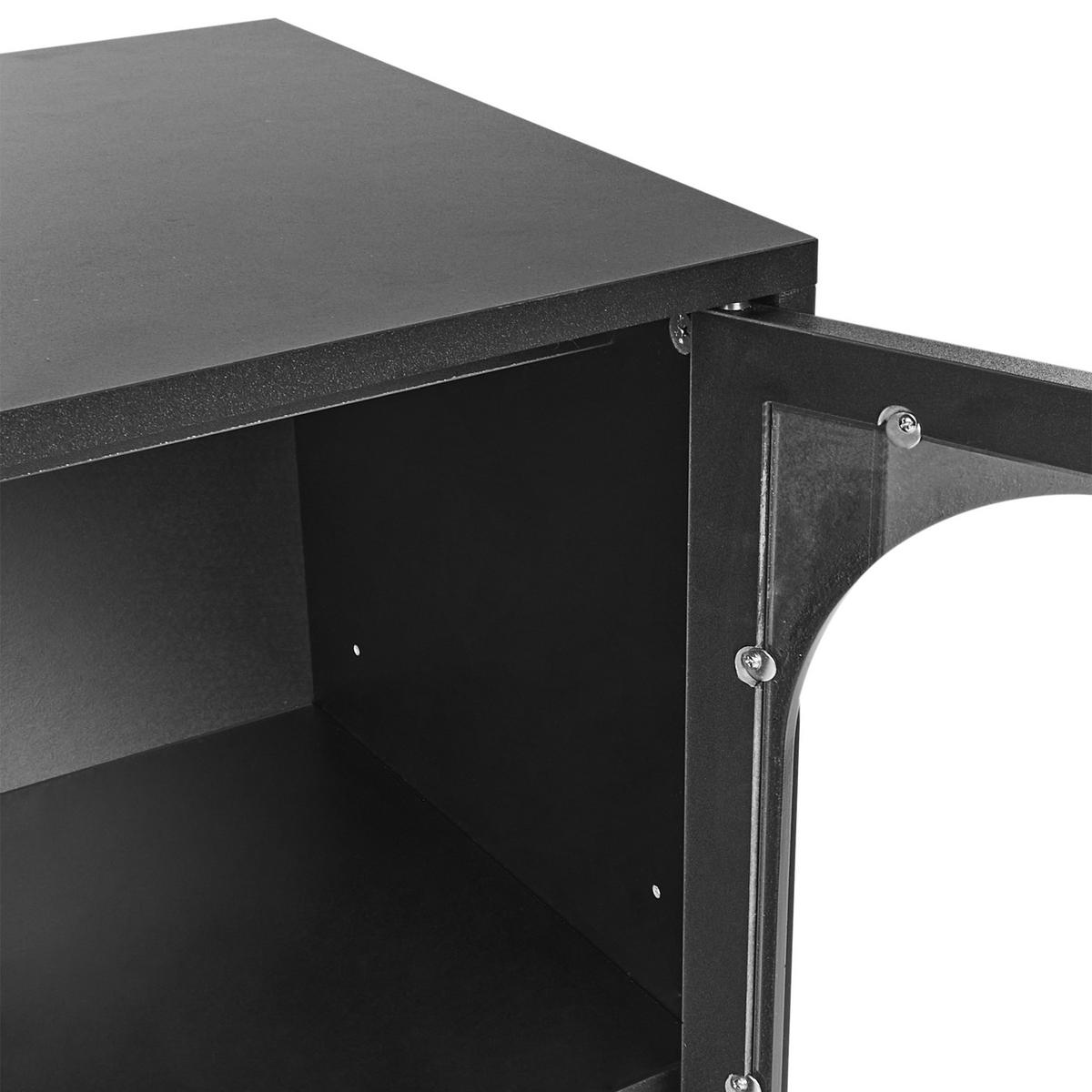 SIDEBOARD se skleněnými dveřmi 137 cm Černý Langford - černá, kompozitní dřevo (137/83/40cm) - Beliani