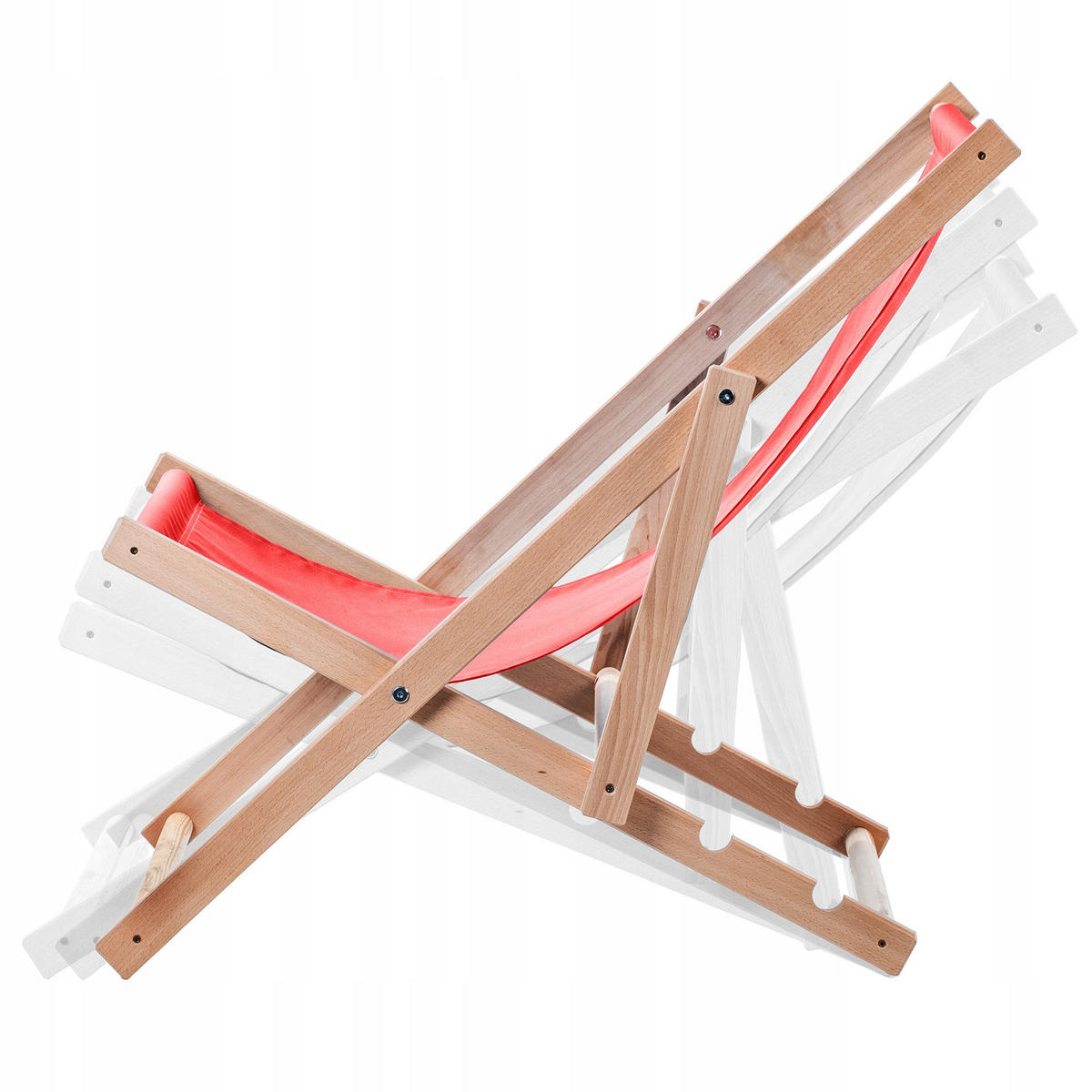 HOLZLIEGESTUHL 80 x 63 cm, Rot - Rot, Holz (53/78cm) - KADAX