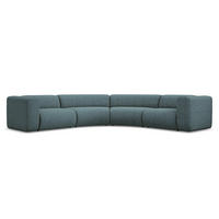 ECKSOFA Strukturstoff Stoff Blau - Blau/Blaugrau, Kunststoff/Textil (318/318cm) - Makamii