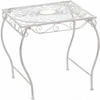 GARTENTISCH eckig 49/45/46 cm Metall Antik Weiß - Weiß, Metall (45/49/46cm) - CLP