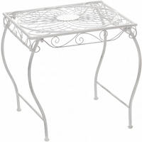 GARTENTISCH eckig 49/45/46 cm Metall Antik Weiß - Weiß, Metall (45/49/46cm) - CLP