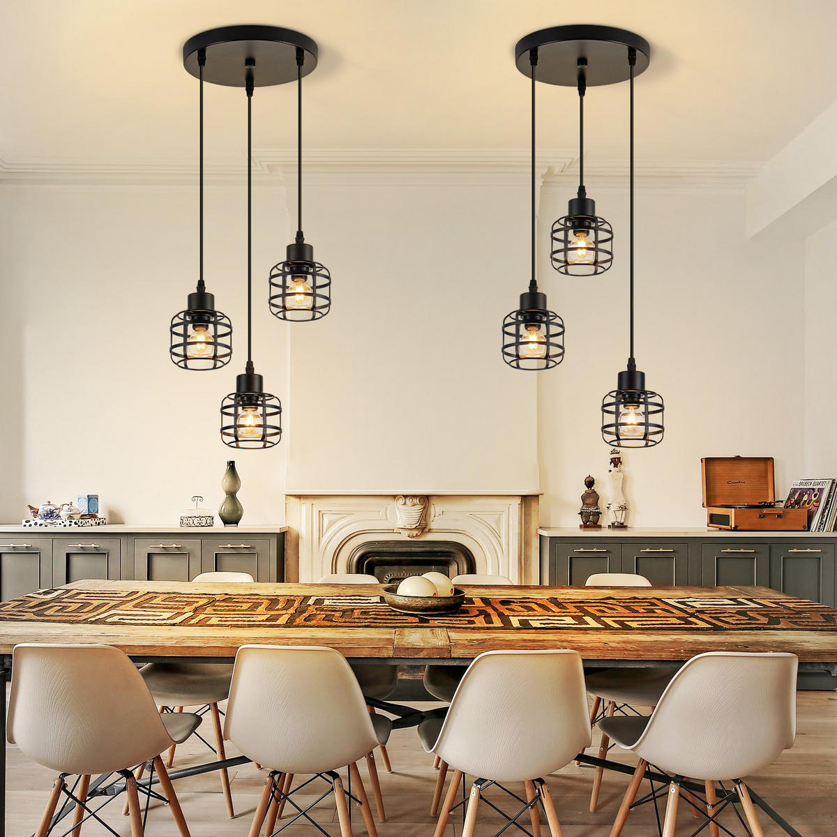 PENDELLEUCHTE Kingsley 24/24/140 cm - Schwarz, Metall (24/24/140cm) - ZMH