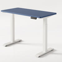 SCHREIBTISCH Elektrisch Höhenverstellbarer HomeOne 120x60cm Weiß/Blau mit Memory-Funktion, Anti-Kollisions Technologie - Blau/Weiß, Holzwerkstoff (60/120/72cm) - Desktronic