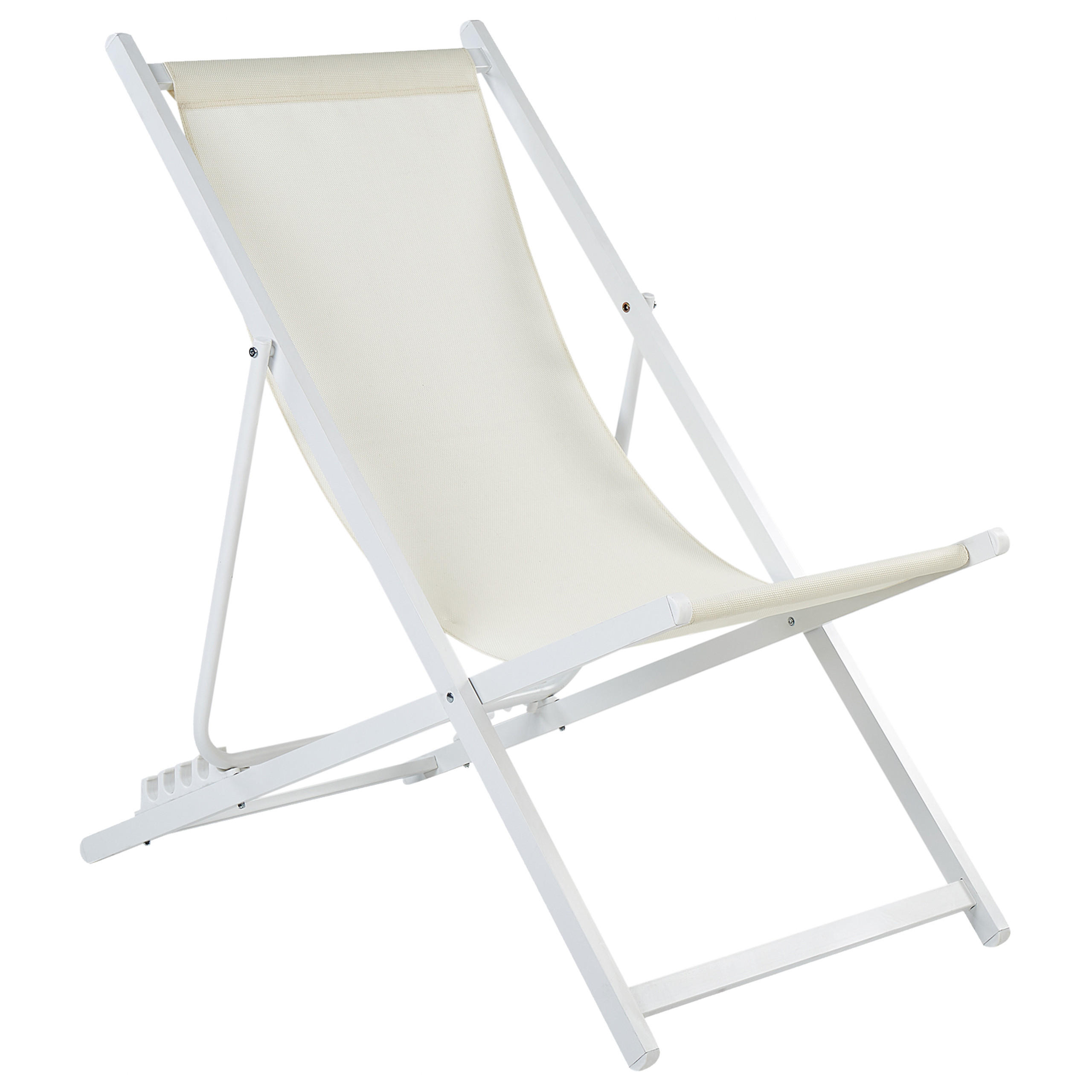 GARTENSTUHL Beige Locri II - Beige/Weiß, Metall (60/79/95cm) - Beliani