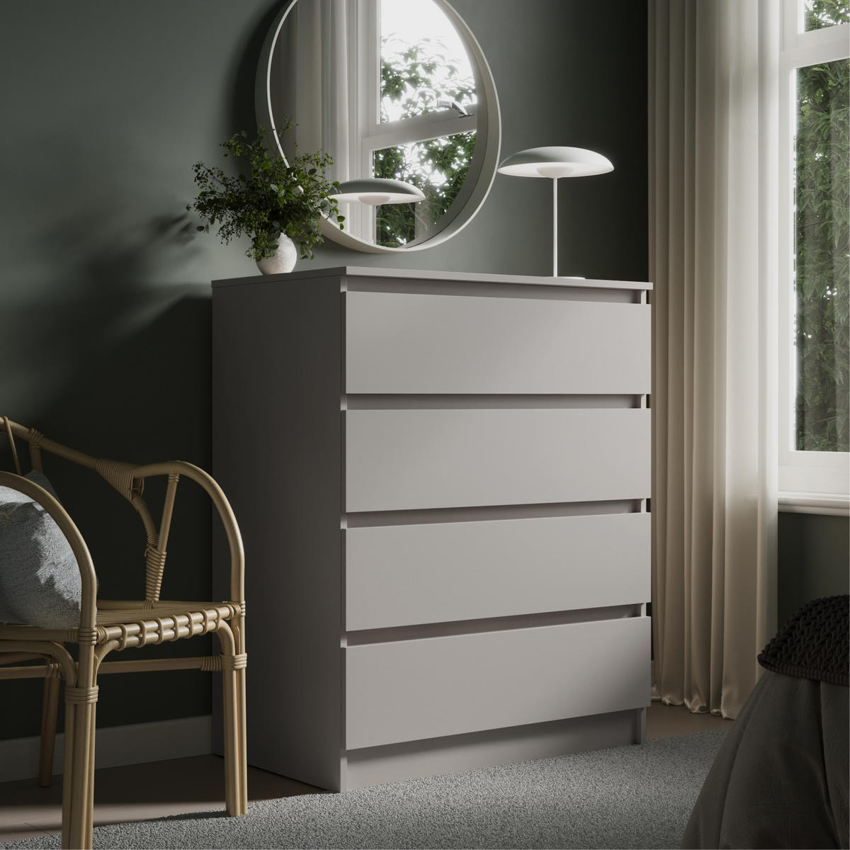 KOMMODE mit 4 Schubladen 80 cm breit in kaschmir - Kaschmir, Holzwerkstoff (80/100/50cm) - Home Collective