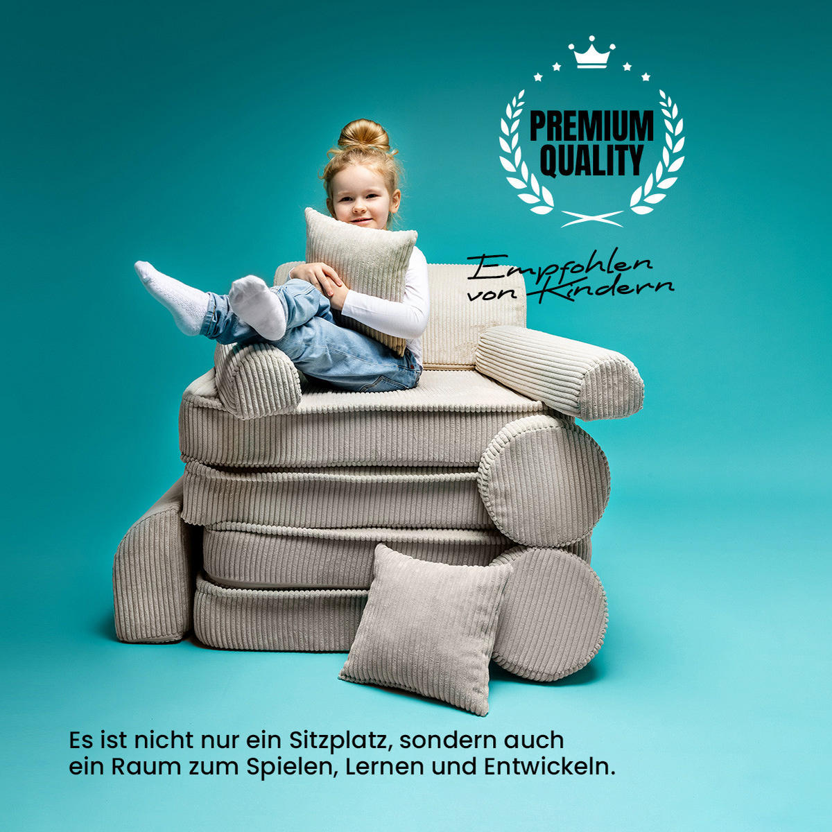 KINDERSOFA, Aesthetic, Cord, Puderrosa - Pink, Textil (160/48/80cm) - MeowBaby