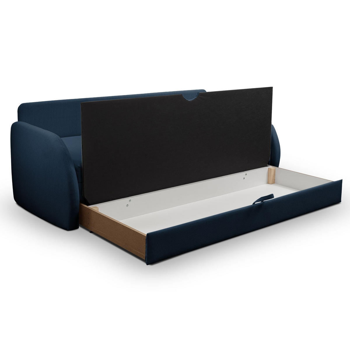 SCHLAFSOFA Diego dunkelblau - Schwarz/Dunkelblau, Kunststoff/Textil (221/90/91cm) - Selsey