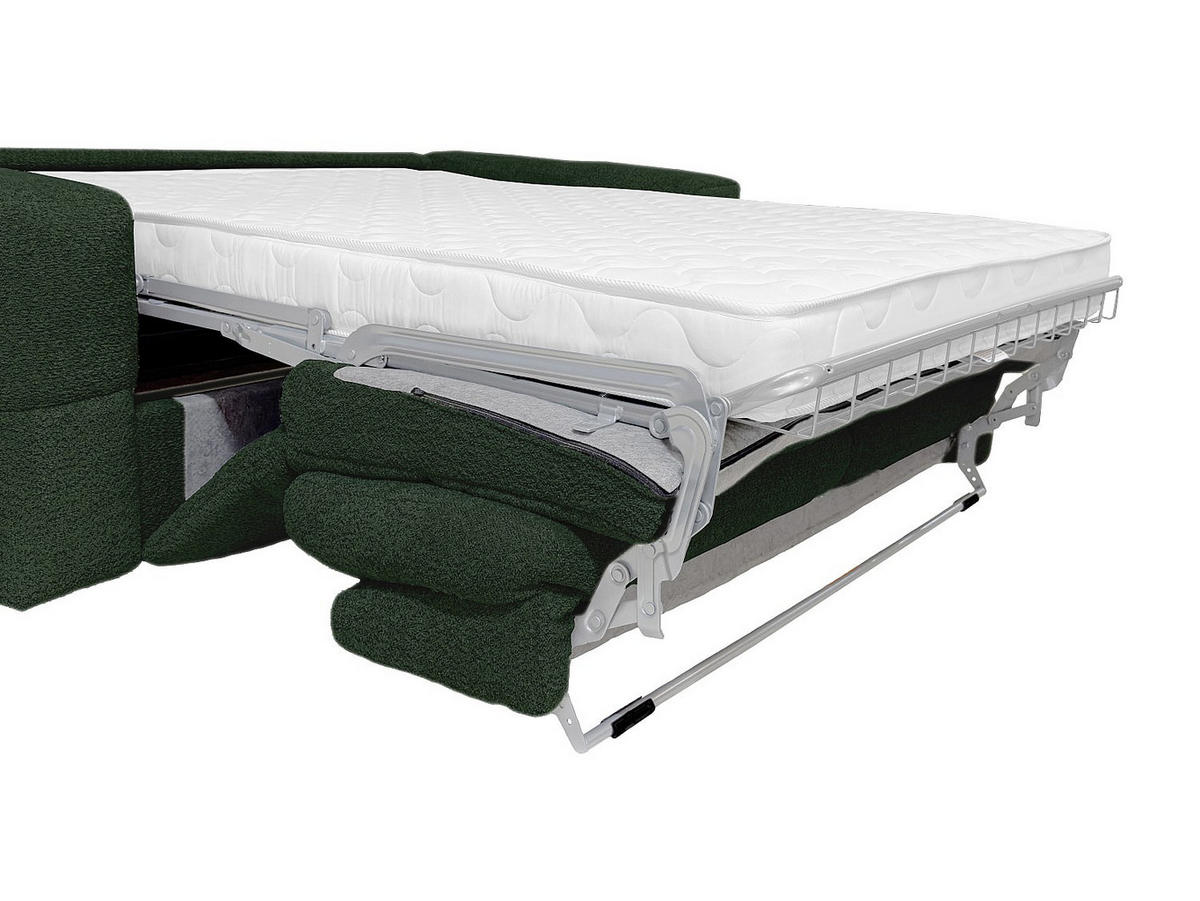 SCHLAFSOFA - 4 Personen - stoff - grün Issoro - Grün, Textil (235/90/105cm) - Vente-Unique