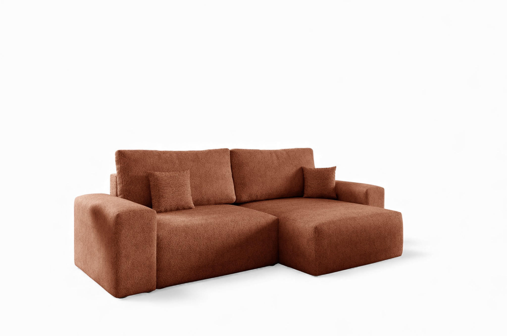 ECKSOFA Arona Xs Mit Schlaffunktion - Braun, Holzwerkstoff/Textil (255/148cm) - Fun Möbel