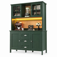 KÜCHENSCHRANK mit LED 120 x 40 x 179 cm MDF Grün - Grün, Holzwerkstoff (40/179/120cm) - Meubliv