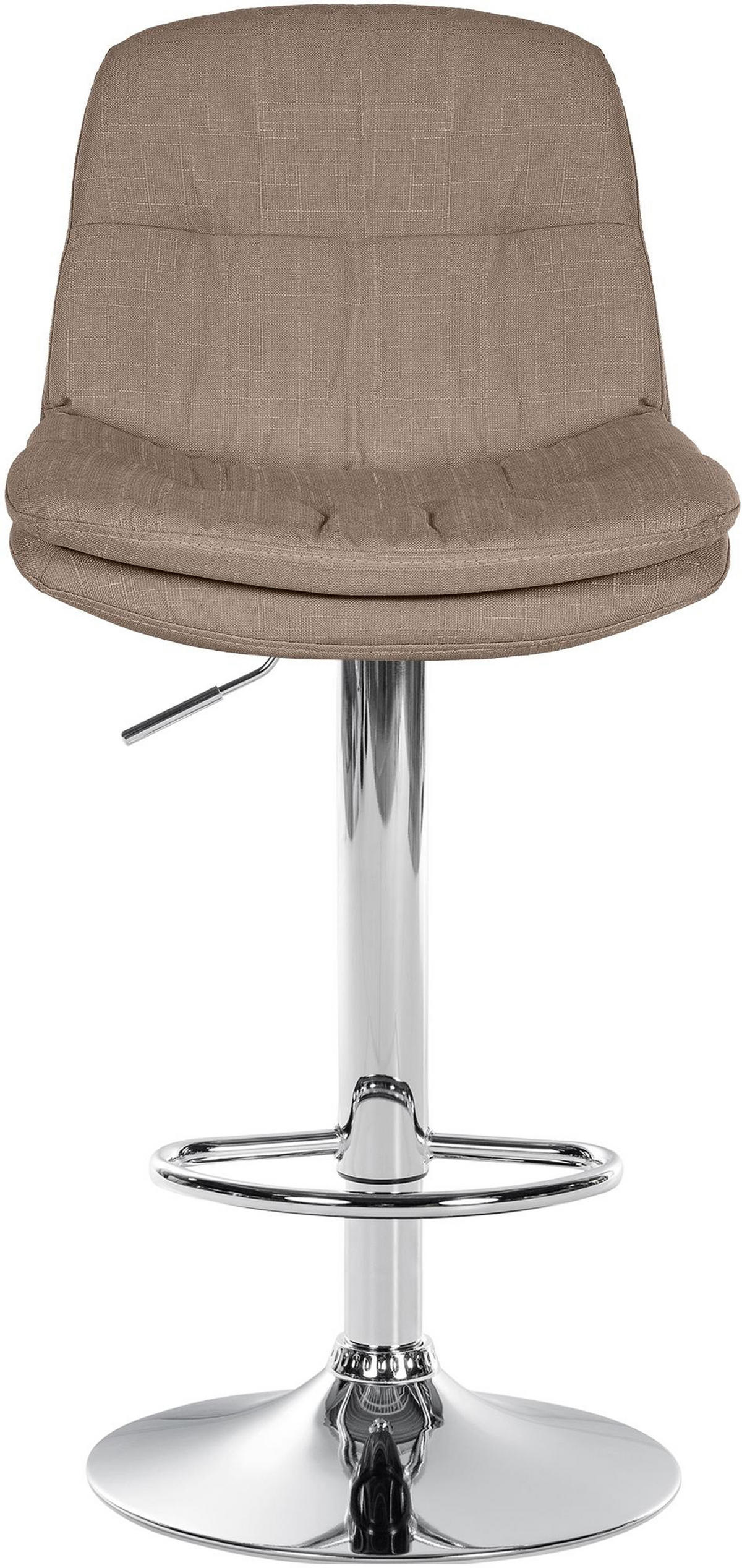 BARHOCKER Laura Stoff chrom taupe - Taupe/Chromfarben, Textil/Metall (46/113/54cm) - TPFLiving