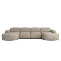 ECKSOFA Cursal Round U-Form, Stoff Artico, Beige - Beige, Holz (364/166cm) - Kaiser Möbel