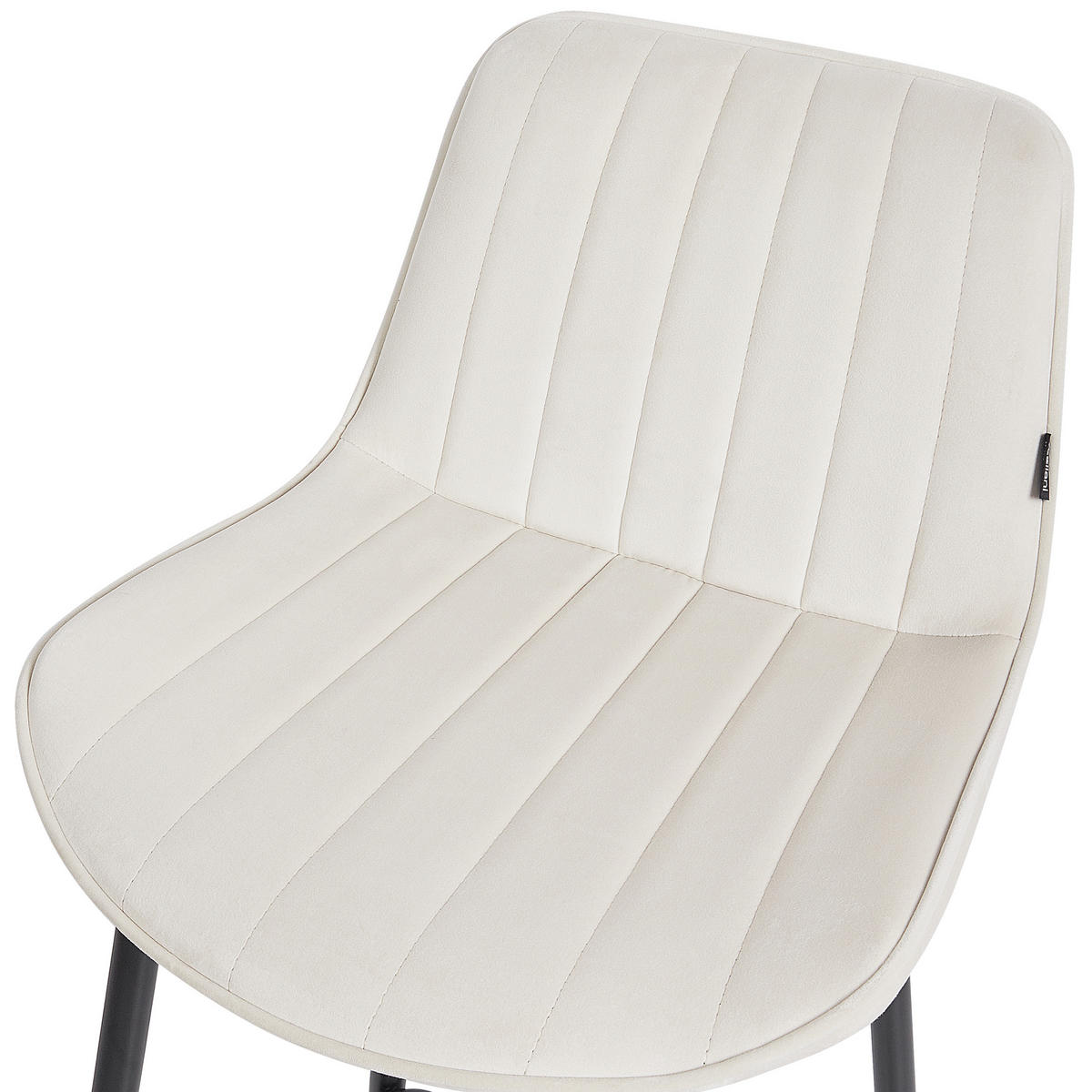 BARSTÜHLEN 2er-Set Hellbeige Dubrovnik - Beige/Schwarz, Textil (49/94/52cm) - Beliani