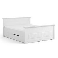 BETT Belluno Elegante Kiefer weiß lackiert 180 / 214 / 95cm - Weiß, Holz (160/200cm) - Feldmann-Wohnen