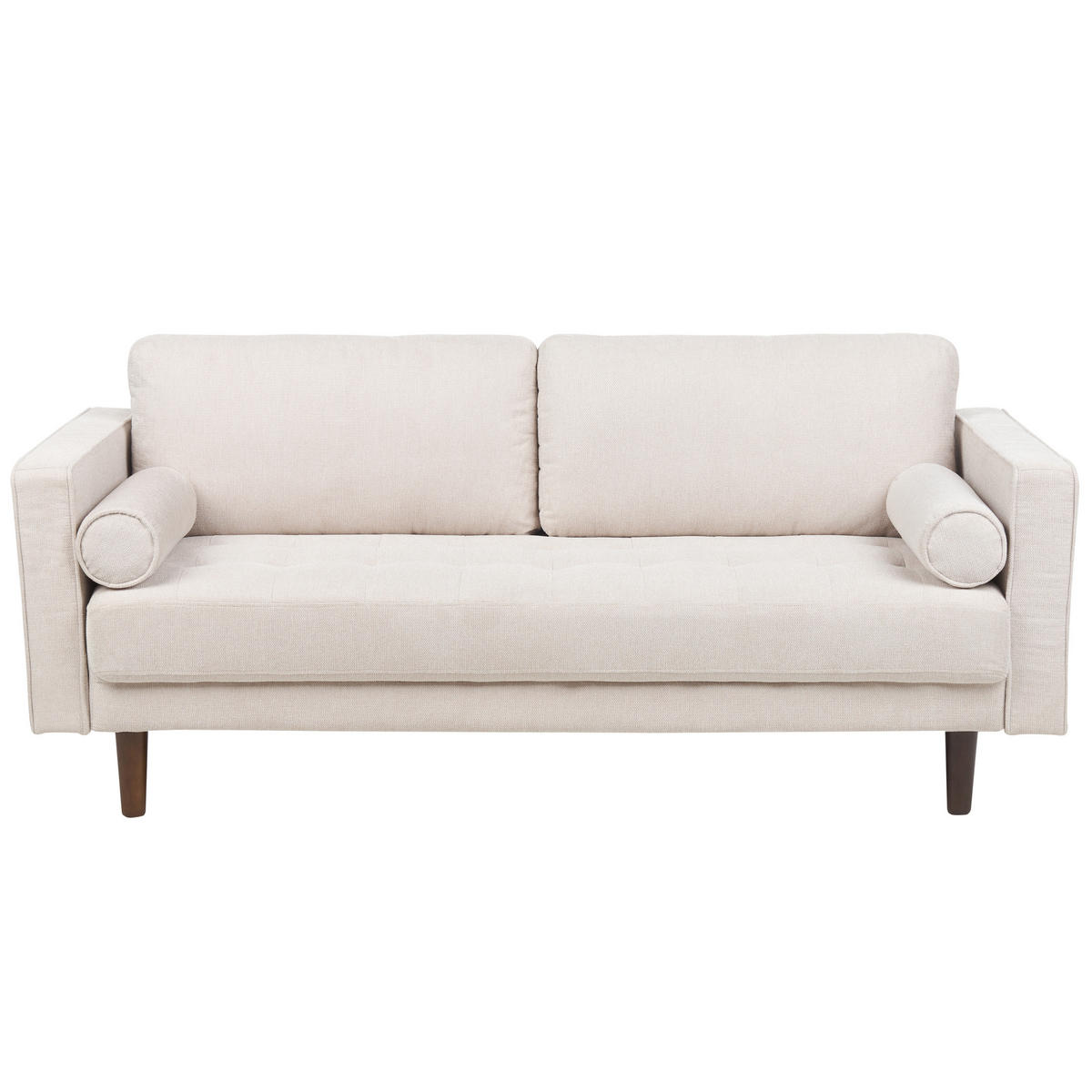 SOFA-SET 4-sitzer hellbeige Nurmo - Beige/Dunkelbraun, Textil (77/77/174cm) - Beliani