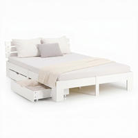 HOLZBETT mit Stauraum 180/200 cm weiß - Weiß, Holz (180/200cm) - Homestyle4u