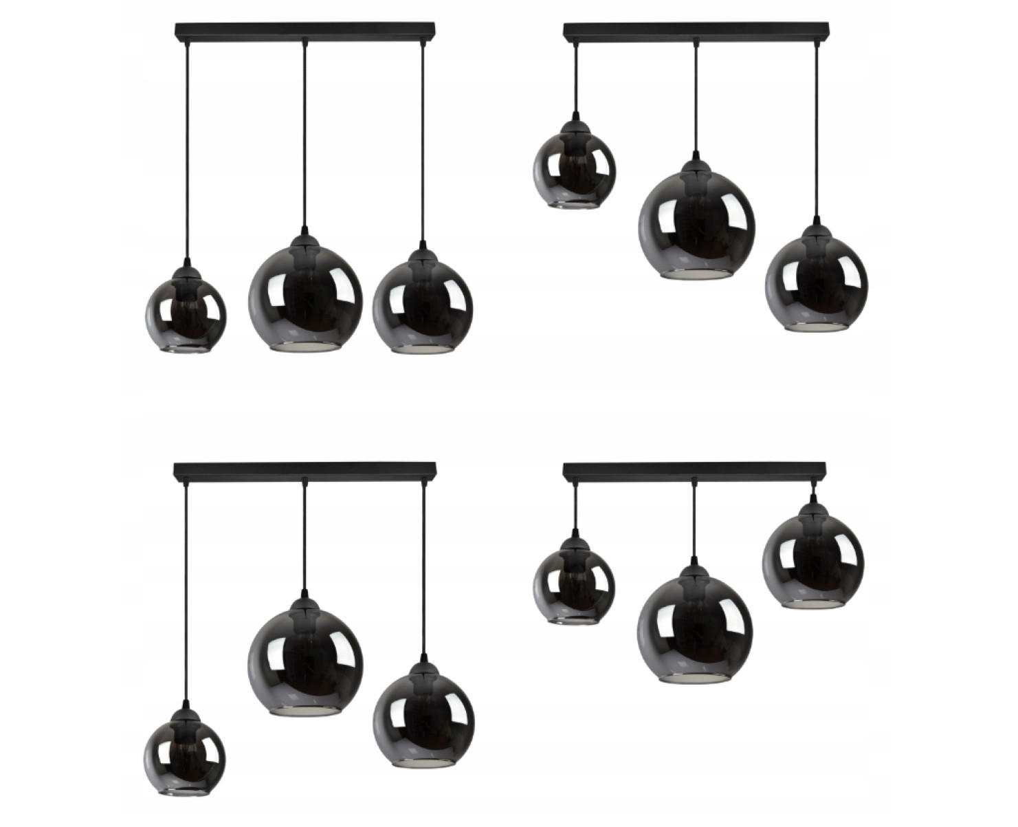 PENDELLEUCHTE HAGEN - Transparent/Anthrazit, Glas/Metall (20/70/80cm) - kiki design