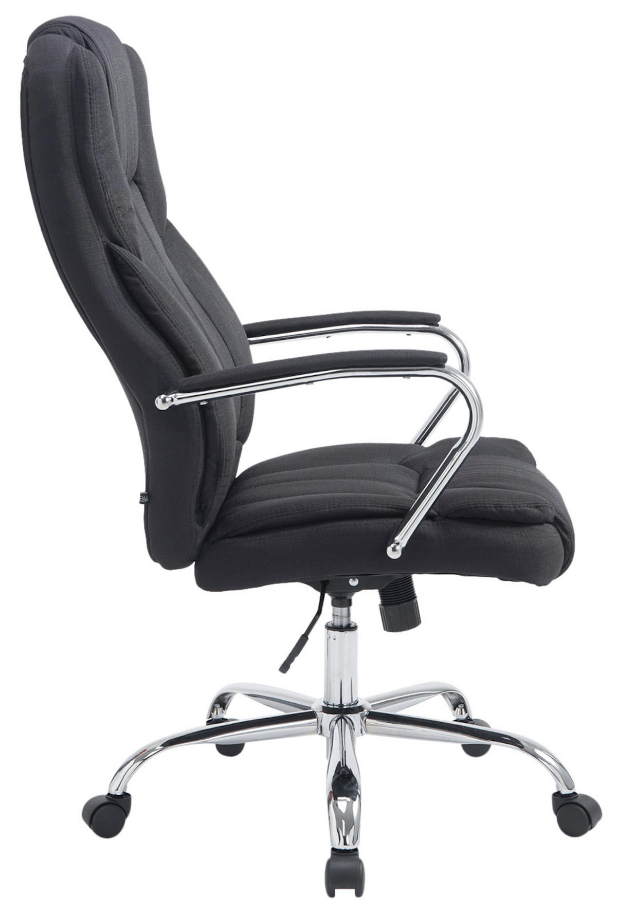 BÜROSTUHL JUBEL Stoff 115x62x70 Schwarz Stoff Metall - Schwarz, Textil/Metall (62/115/70cm) - DELUKE