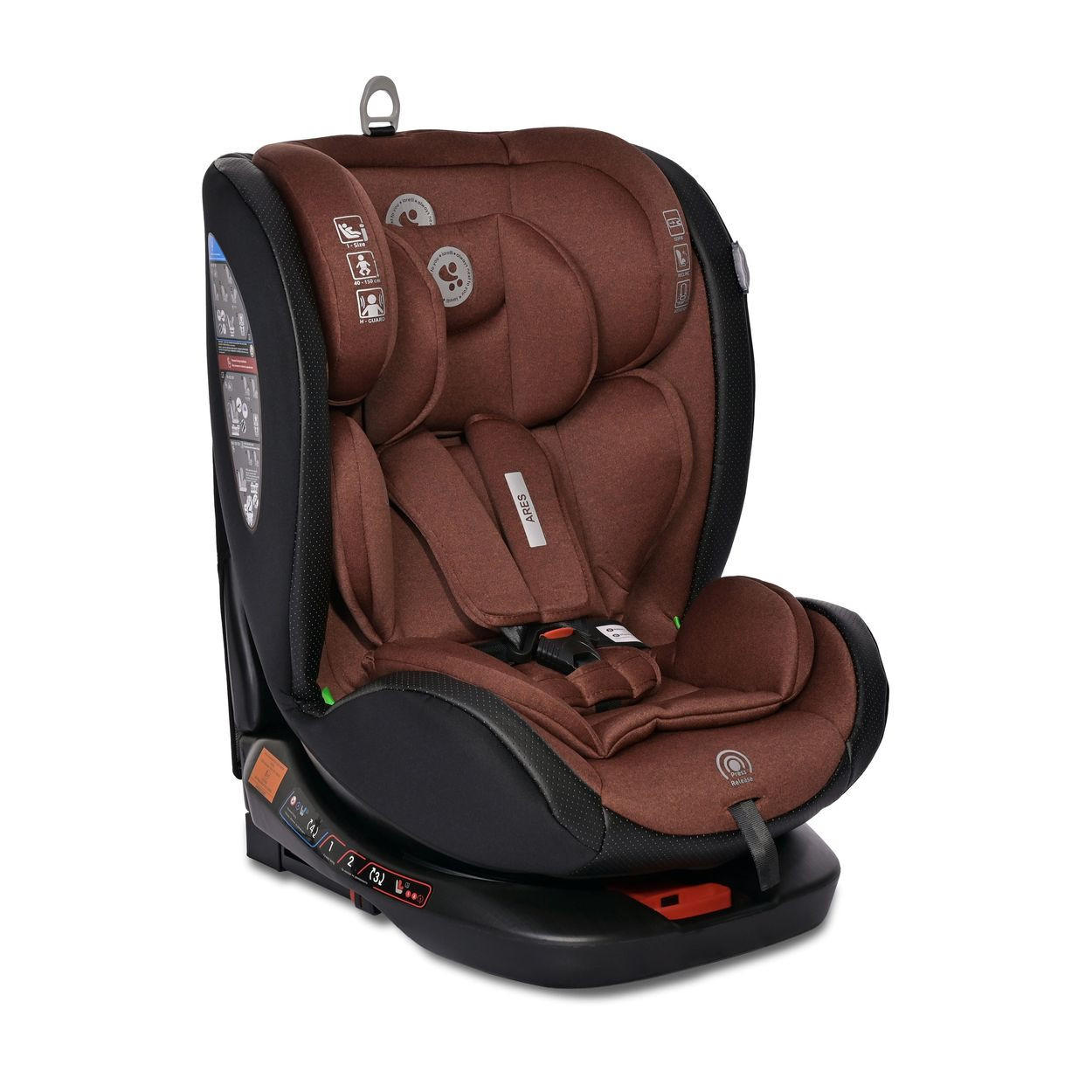 KINDERSITZ Ares i-Size Braun (40-150cm) Isofix, verstellbar, Sitz 360° drehbar - Braun, Kunststoff (46/63/53cm) - Lorelli
