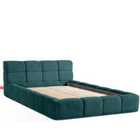 POLSTERBETT AERI 140/160/180/200 mit Rahmen und Bettkasten, blau - Blau, Holz/Holzwerkstoff (140/200cm) - KONSIMO®