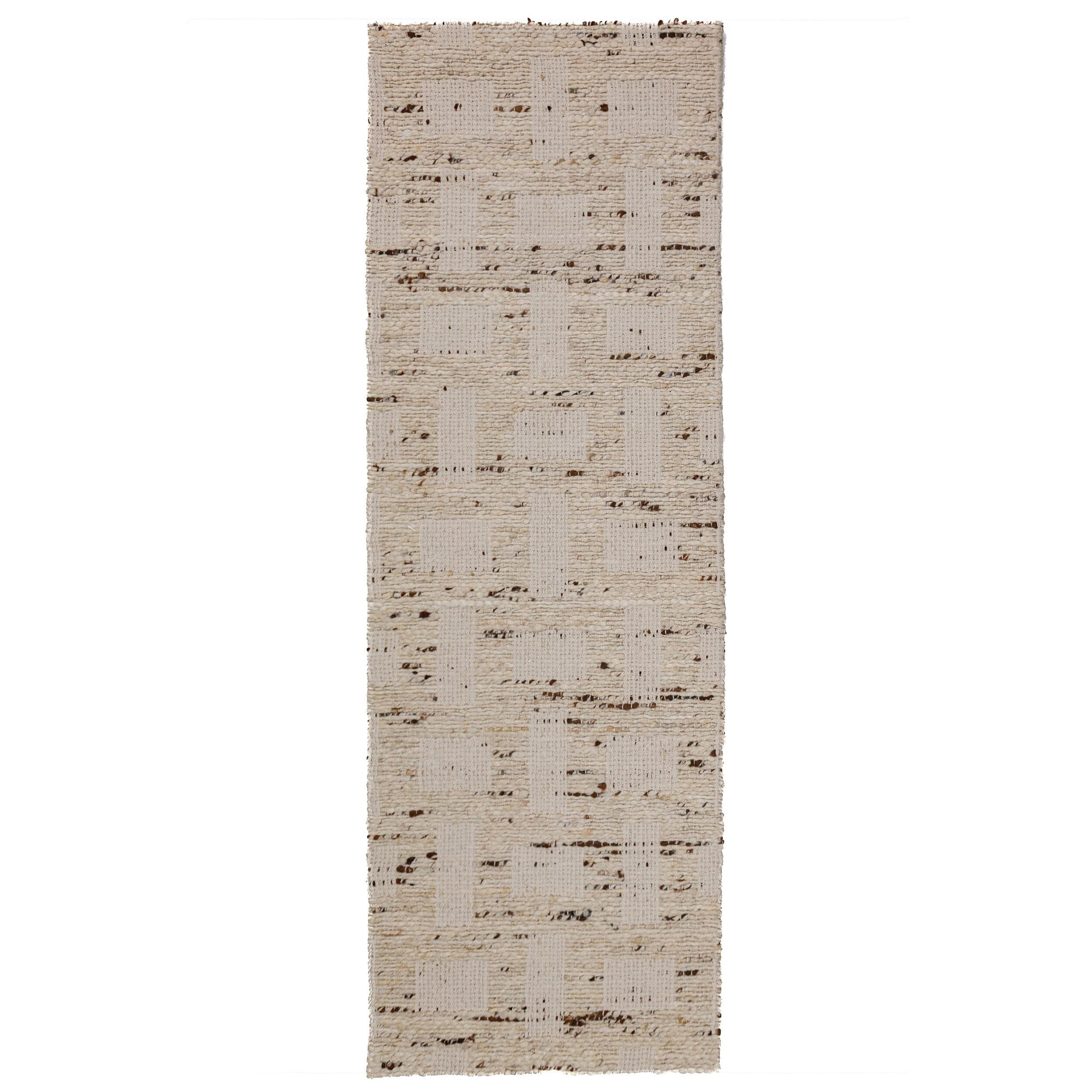 WOLLTEPPICH handgewebt ELIN, geometrisch, Natur, 80 x 300 cm - Beige, Textil (300/80cm) - KADIMA DESIGN