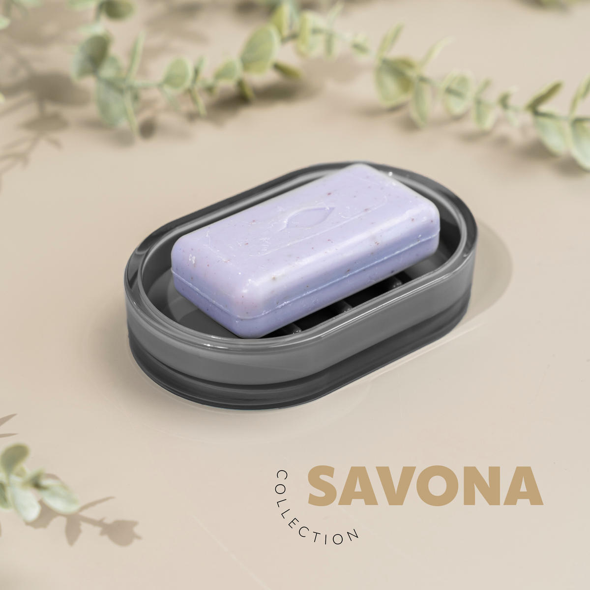 SEIFENSCHALE SAVONA, grau - Grau, Kunststoff (13/2.5/8.2cm) - bremermann