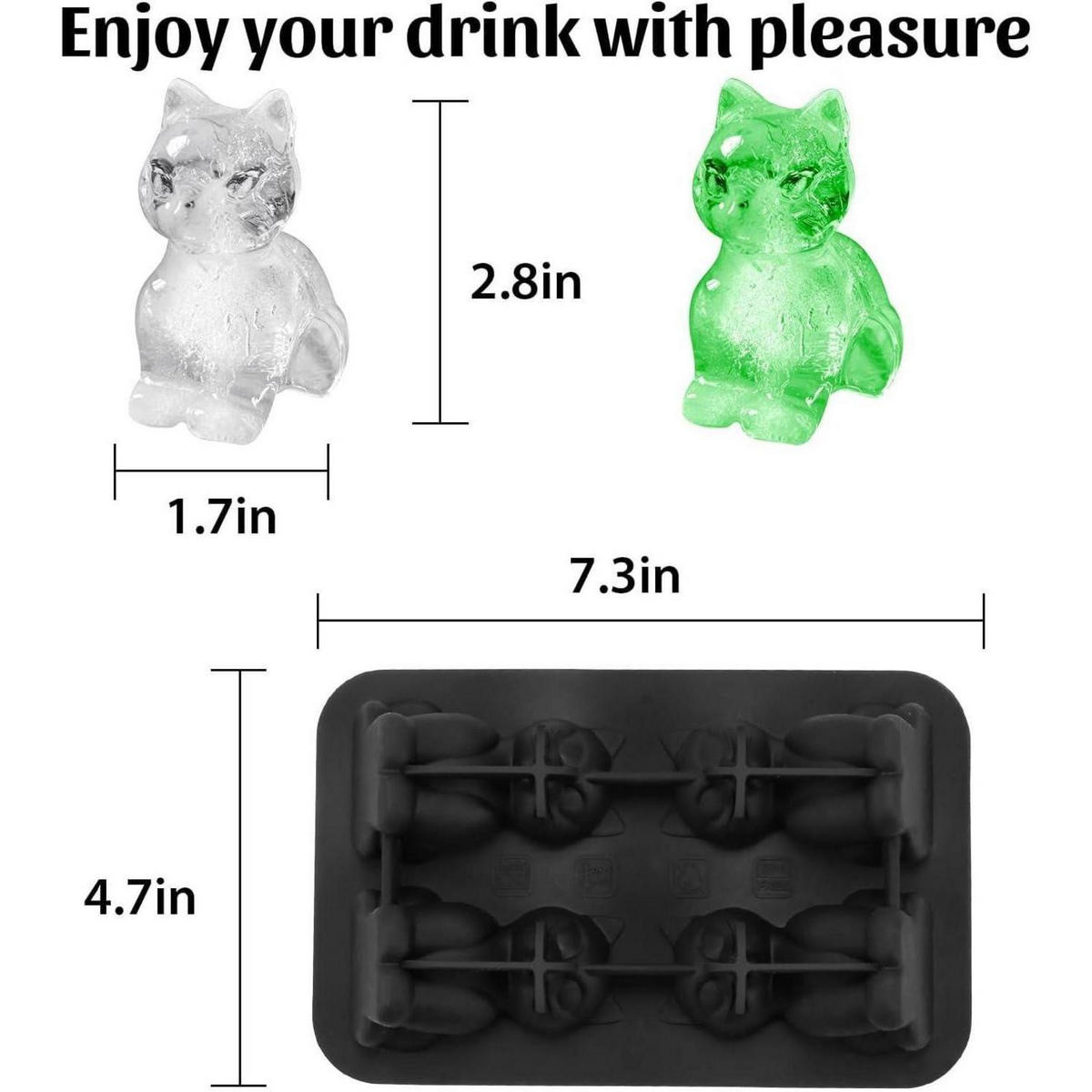 EISWÜRFELFORM Katze 4-fach mit Deckel - Transparent, Kunststoff (1/1/1cm)