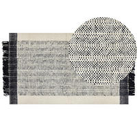 TEPPICH geflochten Ketenli 150/80 cm - Weiß, Textil (80/150cm) - Beliani