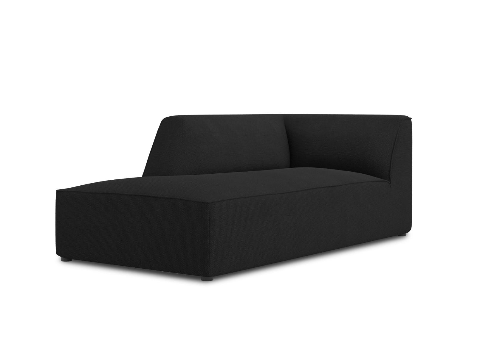 CHAISELONGUE links Ruby aus strukturiertem Stoff schwarz - Schwarz, Textil (180/69/93cm) - Micadoni