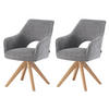 ESSZIMMERSTUHL THOMAS-LISA 2er-Set 360°drehbar - Grau, Holz/Textil (57/86/63cm) - DUBI Möbel