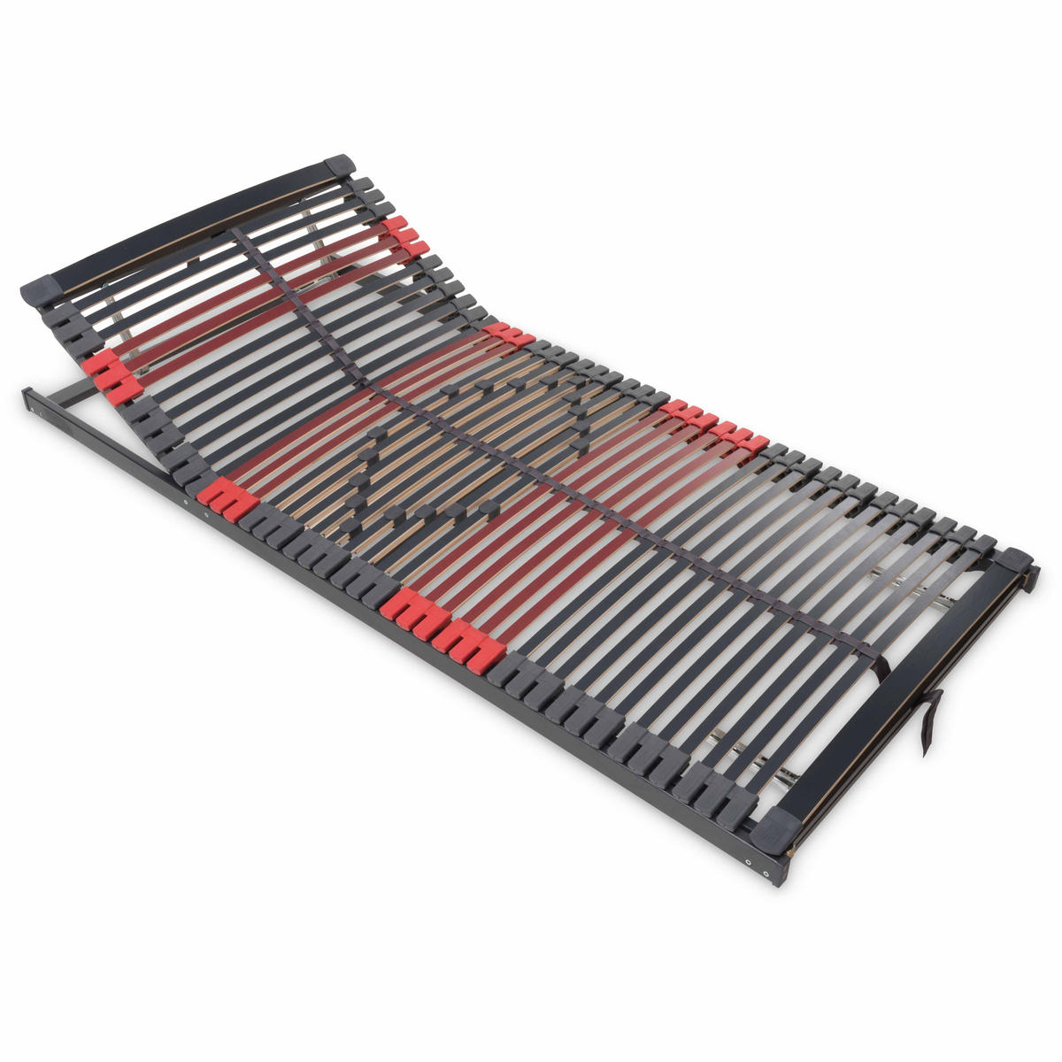 LATTENROST Max Premium K+F, 7-Zonen mit 44 Leisten, Kopf- und Fußteilverstellung, Größe: 90x220 - Anthrazit, Holz (90/220cm) - Betten-ABC