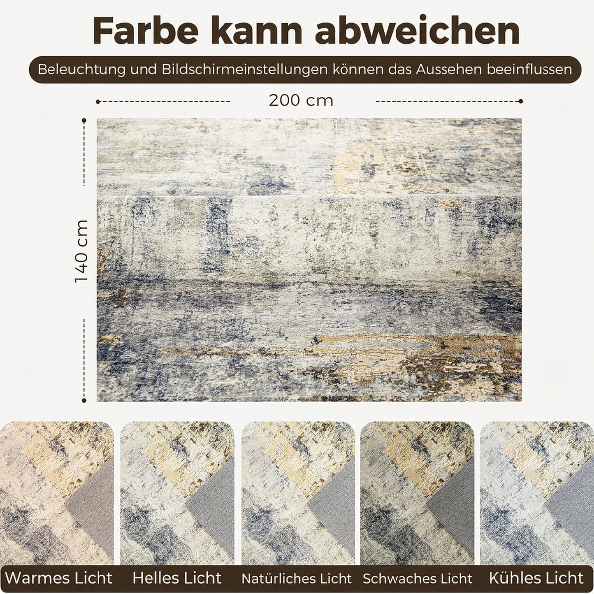 TEPPICH Polyester Grau - Grau, Textil (140/200cm) - HOMCOM