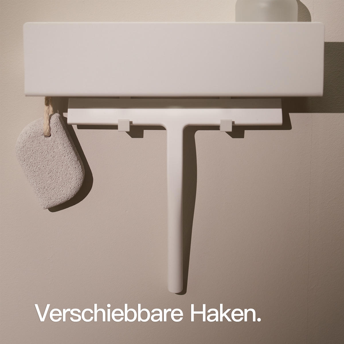 DUSCHABLAGE OHNE BOHREN Matt Weiß 30 cm - Weiß, Metall (30/8/9cm) - Designfabrik Hamburg