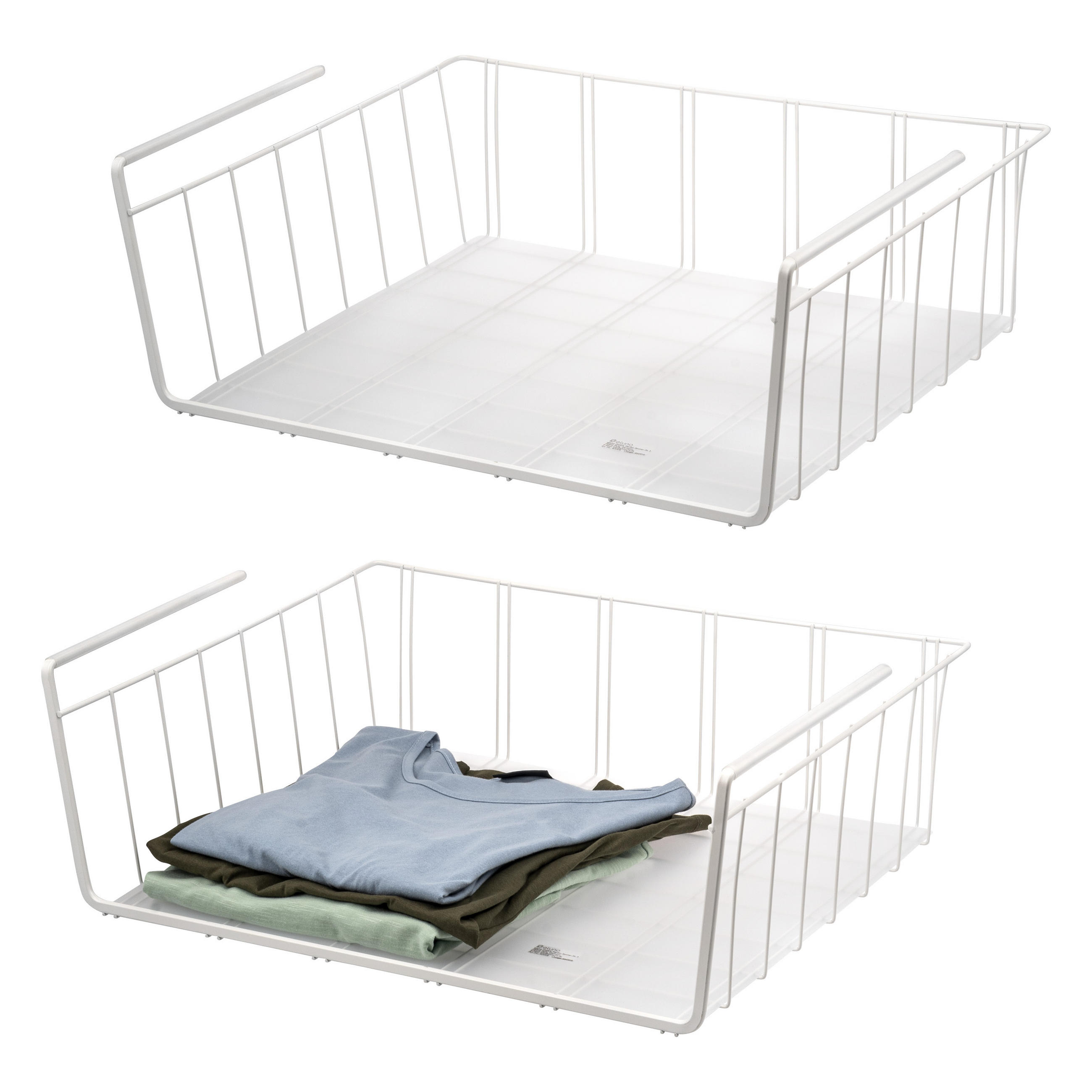 SCHRANKKÖRBE 2er-Set, weiß - Weiß, Metall (61/20/45.5cm) - eluno