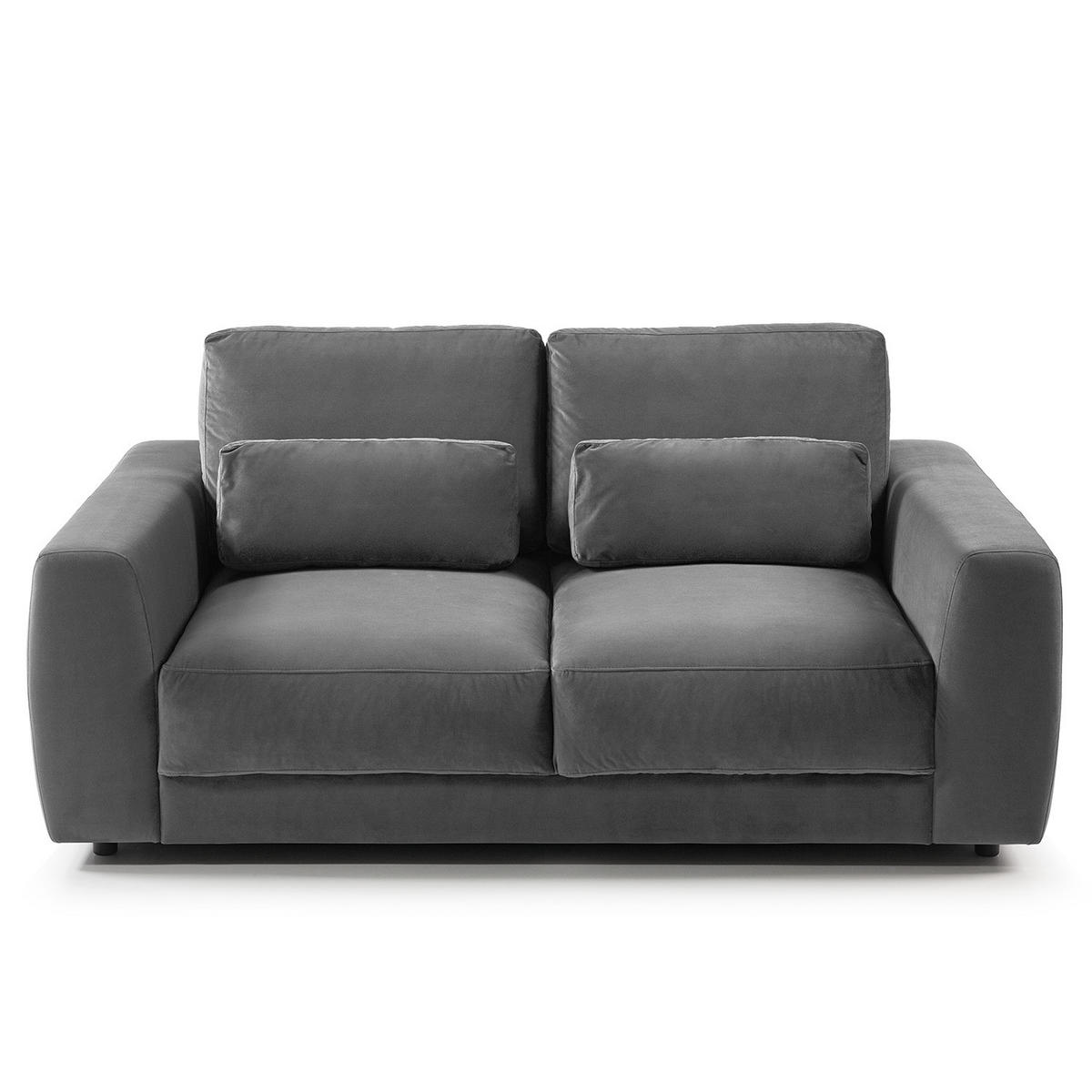 2-SITZER SOFA - Schwarz/Grau, Kunststoff/Textil (182/80/117cm) - home24