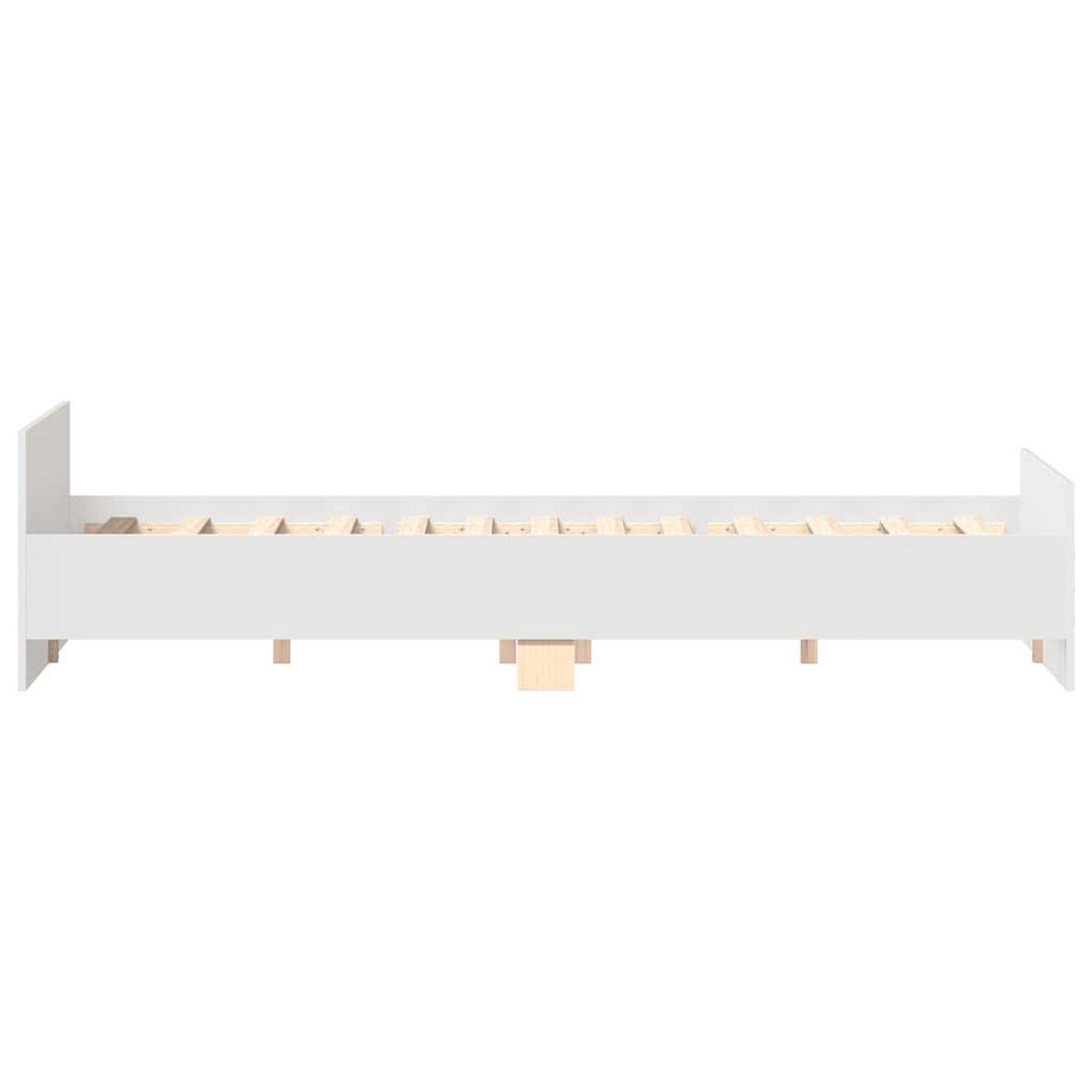 BETTGESTELL Mit Kopf- Und Fussteil Weiss 200/200 Cm - Weiß, Holzwerkstoff (200/200cm) - vidaXL