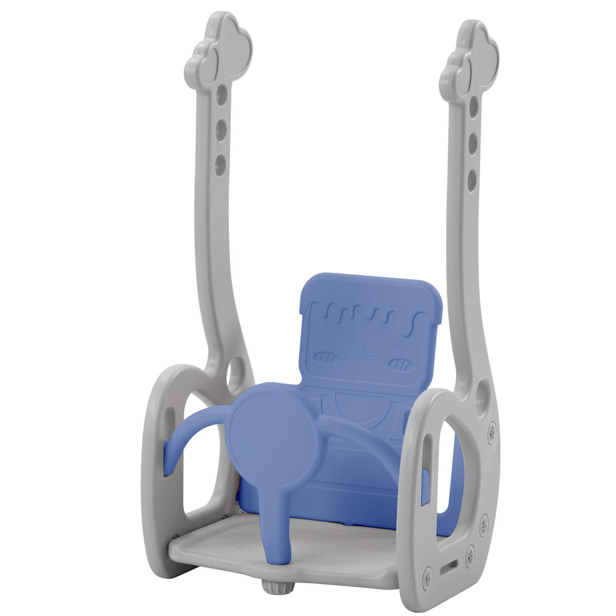 KINDERRUTSCHE 4 in 1 Schaukel Basketball Kletterleiter blau grau - Blau, Holz (70/102/70cm) - Fortuna Lai