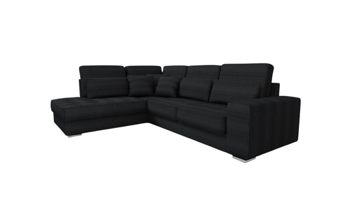 ECKSOFA Nevio Xl In Scala - Schwarz, Holzwerkstoff/Textil (312/226cm) - Fun Möbel