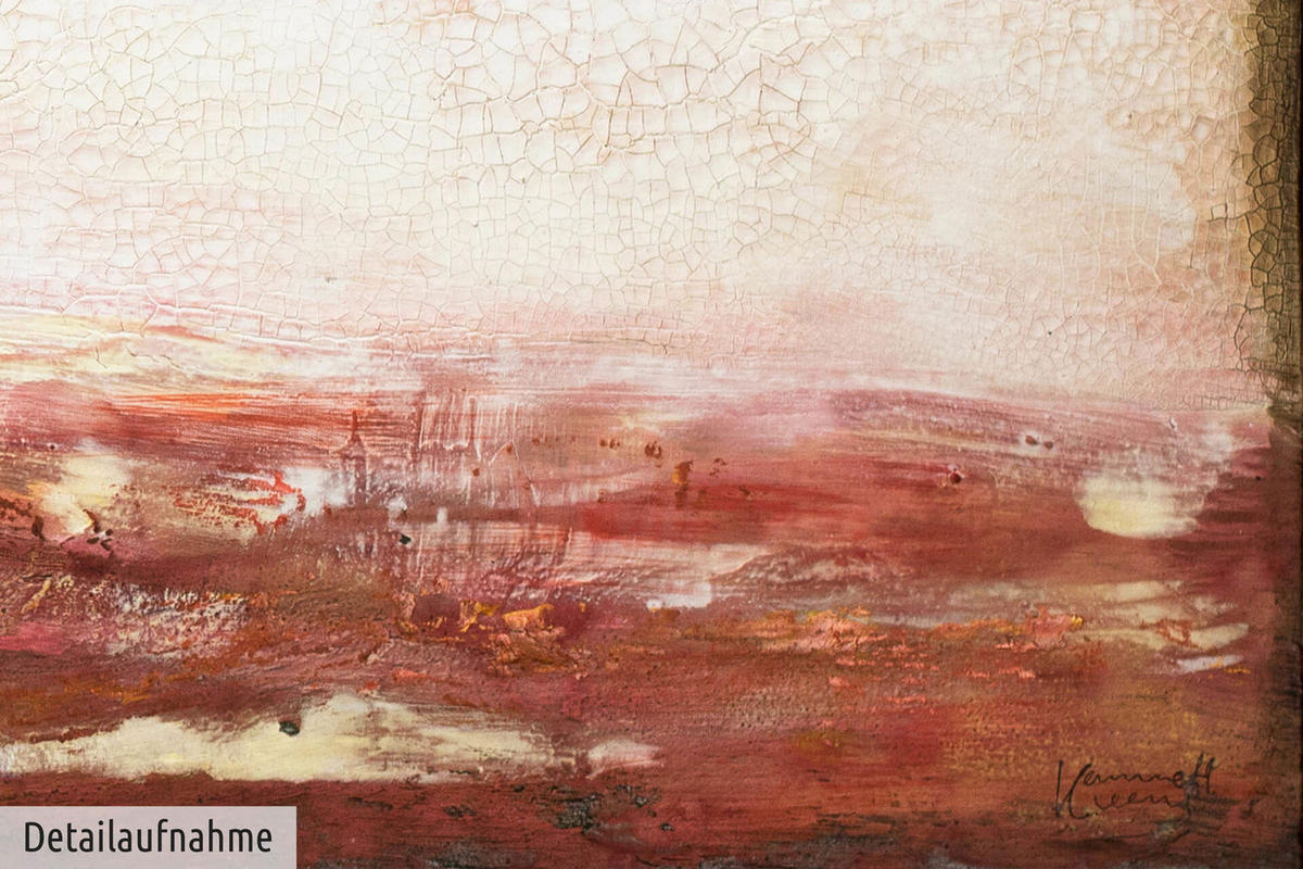 ACRYLBILD HANDGEMALT 150/50 cm - Rot, Holz/Textil (150/50cm) - KUNSTLOFT